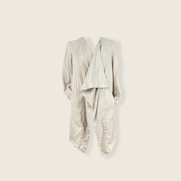 Matteson Beige Open Drape Trench Coat S - Picture 4 of 8